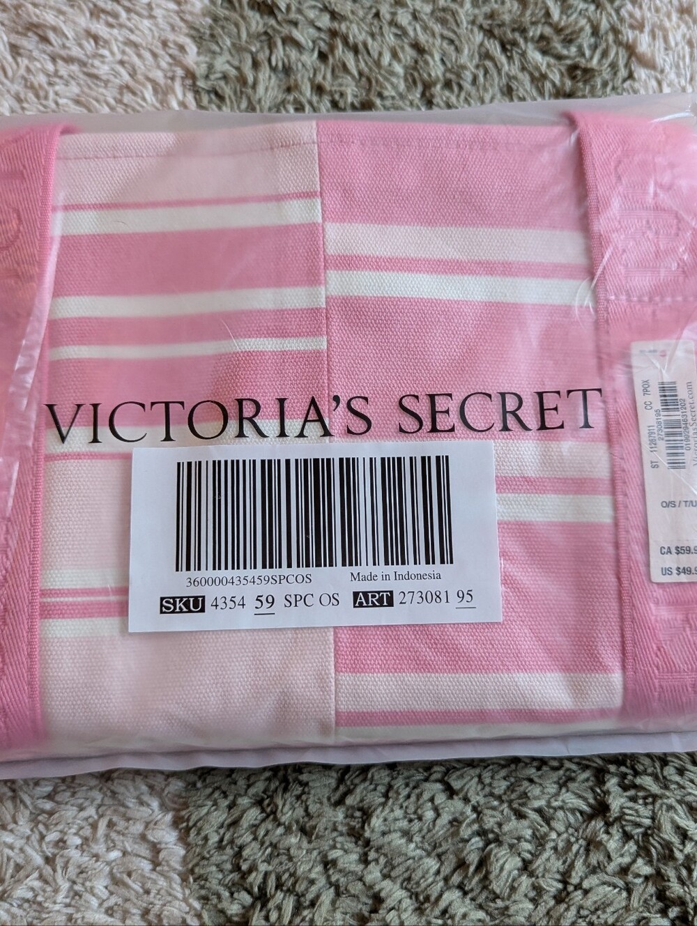 NWT Heritage Striped Canvas Tot Bag